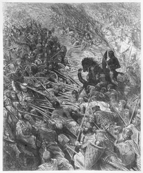 Kampscene, illustrasjon fra 